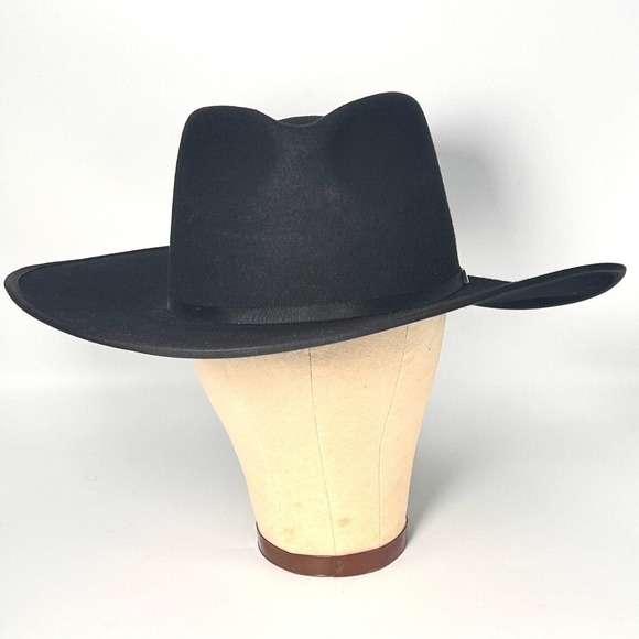 NEW Olive & Pique Black 100% Wool Cowboy Western Country Hat Adult L MSRP $104 main image 9
